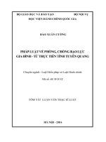 Pháp luật về phòng, chống bạo lực gia đình từ thực tiễn tỉnh Tuyên Quang (TT LV thạc sĩ)
