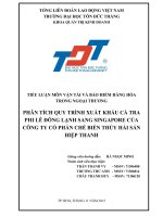 PHÂN TÍCH QUY TRÌNH GIAO NHẬN HÀNG HÓA ĐỐI VỚI HÀNG XUẤT NHẬP KHẨU