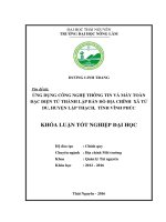Ứng dụng công nghệ thông tin và máy toàn đạc điện tử thành lập bản đồ địa chính xã Tử Du - huyện Lập Thạch - tỉnh Vĩnh Phúc
