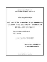 Giải pháp hoàn thiện hoạt động marketing của công ty cổ phần đầu tư   xây dựng và kinh doanh nhà sài gòn 