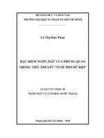 ĐẶC ĐIỂM NGÔN NGỮ CỦA PHÙNG QUÁN TRONG TIỂU THUYẾT  TUỔI THƠ DỮ DỘI