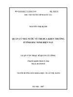 Quản lý nhà nước về thi đua, khen thưởng ở tỉnh Bắc Ninh hiện nay (LV thạc sĩ)