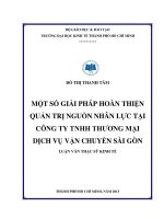 Một số giải pháp hoàn thiện quản trị nguồn nhân lực tại công ty TNHH thương mại dịch vụ vận chuyển sài gòn 