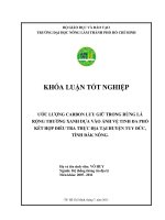 ƯỚC LƯỢNG CARBON LƯU GIỮ TRONG RỪNG LÁ RỘNG THƯỜNG XANH DỰA VÀO ẢNH VỆ TINH ĐA PHỔ KẾT HỢP ĐIỀU TRA THỰC ĐỊA TẠI HUYỆN TUY ĐỨC, TỈNH ĐĂK NÔNG