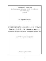 Sự hội nhập cộng đồng của dân di cư tự do ở huyện lâm hà, tỉnh lâm đồng hiện nay 