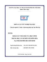 KHẢO SÁT THÁI ĐỘ CỦA HỌC SINH TRUNG HỌC CƠ SỞ ĐỐI VỚI MÔN HÓA TẠI THÀNH PHỐ HỒ CHÍ MINH