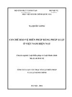 Cơ chế bảo vệ Hiến pháp bằng Pháp luật ở Việt Nam hiện nay (TT LV thạc sĩ)