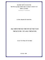 Đặc điểm truyện truyền kì việt nam thế kỉ XVIII – nửa đầu thế kỉ XIX