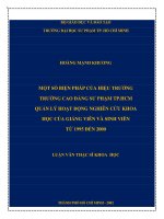 MỘT SỐ BIỆN PHÁP CỦA HIỆU TRƢỞNG TRƢỜNG CAO ĐẲNG SƢ PHẠM TP.HCM QUẢN LÝ HOẠT ĐỘNG NGHIÊN CỨU KHOA HỌC CỦA GIẢNG VIÊN VÀ SINH VIÊN TỪ 1995 ĐẾN 2000