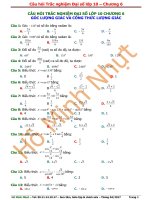TRẮC NGHIỆM LƯỢNG GIÁC CHƯƠNG 6 ĐẠI SỐ 10 - 100 CÂU SOẠN 04-2017