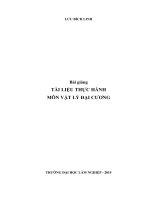 BÀI GIẢNG THỰC HÀNH VẬT LÝ ĐẠI CƯƠNG