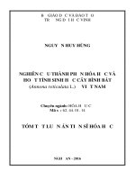 Nghiên cứu thành phần hóa học và hoạt tính sinh học cây bình bát (Annona reticulata L.) ở Việt Nam (TTLA tiến sĩ)