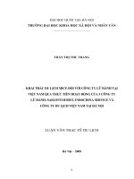 Khai thác du lịch mice đối với công ty lữ hành tại việt nam qua thực tiễn hoạt động của 3 công ty lữ hành saigontourist, indochina service và công ty du lịch việt nam tại hà nội 