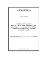 Nghiên cứu ảnh hưởng của các chế độ nước tới sinh trưởng, phát triển và năng suất lúa An dân 11 tại xã Xuân Phương huyện Phú Bình, tỉnh Thái Nguyên (LV thạc sĩ)