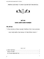 ỨNG DỤNG CÔNG NGHỆ THÔNG TIN vào GIẢNG dạy bộ môn âm NHẠC ở TRƯỜNG THCS