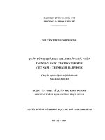 Quản lý nợ quá hạn khách hàng cá nhân tại ngân hàng TMCP kỹ thương việt nam   chi nhánh hải phòng 
