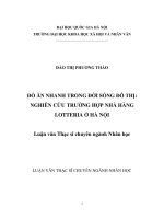 Đồ ăn nhanh trong đời sống đô thị nghiên cứu trường hợp nhà hàng lotteria ở hà nội 