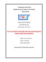 XÚC TÁC ZEOLITE TRAO ĐỔI ION KIM LOẠI ỨNG DỤNG TRONG PHẢN ỨNG MANNICH