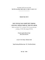 Bản tin dự báo thời tiết trong chương trình thời sự truyền hình (khảo sát kênh VTV1 và kênh VTC14 trong thời gian từ tháng 12 2015 đến tháng 5 2016) 