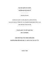 Đánh giá chất lượng dịch vụ khách hàng tại ngân hàng TNHH MTV standard chartered việt nam   chi nhánh lê đại hành 