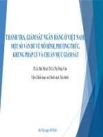 THANH TRA, GIÁM SÁT NGÂN HÀNG Ở VIỆT NAM: MỘT SỐ VẤN ĐỀ VỀ MÔ HÌNH, PHƯƠNG THỨC, KHUNG PHÁP LÝ VÀ CHUẨN MỰC GIÁM SÁT