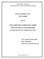 TỔNG HỢP MỘT SỐ HỢP CHẤT AMIDE CHỨA DỊ VÒNG 1,3,4-OXADIAZOLE LÀ DẪN XUẤT CỦA ACID SALICYLIC