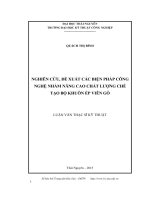 Nghiên cứu, đề xuất các biện pháp công nghệ nhằm nâng cao chất lượng chế tạo bộ khuôn ép viên gỗ (LV thạc sĩ)