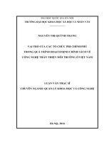 Vai trò của các tổ chức phi chính phủ trong quá trình hoạch định chính sách về công nghệ thân thiện môi trường ở việt nam 