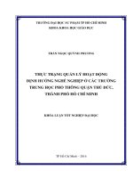 THỰC TRẠNG QUẢN LÝ HOẠT ĐỘNG ĐỊNH HƯỚNG NGHỀ NGHIỆP Ở CÁC TRƯỜNG TRUNG HỌC PHỔ THÔNG QUẬN THỦ ĐỨC, THÀNH PHỐ HỒ CHÍ MINH