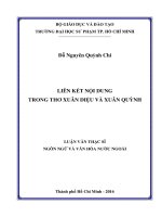 LIÊN KẾT NỘI DUNG TRONG THƠ XUÂN DIỆU VÀ XUÂN QUỲNH