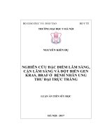 Nghiên cứu đặc điểm lâm sàng, cận lâm sàng và đột biến gen KRAS, BRAF ởbệnh nhân ung thư đại trực tràng (LA tiến sĩ)