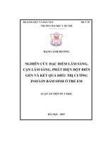 Nghiên cứu đặc điểm lâm sàng, cận lâm sàng, phát hiện đột biến gen và kết quả điều trị cường insulin bẩm sinh ở trẻ em (LA tiến sĩ)