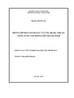 Đề tài phân lớp bán giám sát và ứng dụng thuật toán SVM vào phân lớp trang web   luận văn, đồ án, đề tài tốt nghiệp