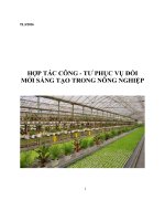 HỢP TÁC CÔNG - TƯ PHỤC VỤ ĐỔI MỚI SÁNG TẠO TRONG NÔNG NGHIỆP