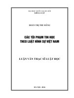 Các tội phạm về tin học theo luật hình sự việt nam 
