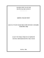 Quản lý ngân sách nhà nước huyện cẩm khê, tỉnh phú thọ 