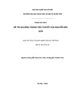 Đề tài gia đình trong tiểu thuyết của nguyễn bắc sơn 