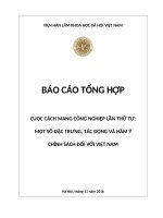 Báo Cáo Cuộc Cách Mạng Công Nghiệp Lần Thứ Tư: Một Số Đặc Trưng, Tác Động Và Hàm Ý Chính Sách Đối Với Việt Nam