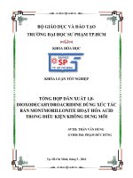 TỔNG HỢP DẪN XUẤT 1,8- DIOXODECAHYDROACRIDINE DÙNG XÚC TÁC RẮN MONTMORILLONITE HOẠT HÓA ACID TRONG ĐIỀU KIỆN KHÔNG DUNG MÔI