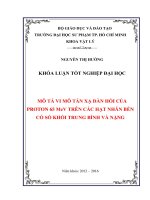 MÔ TẢ VI MÔ TÁN XẠ ĐÀN HỒI CỦA PROTON 65 MeV TRÊN CÁC HẠT NHÂN BỀN CÓ SỐ KHỐI TRUNG BÌNH VÀ NẶNG
