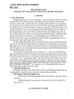 SÁNG KIẾN KINH NGHIỆM ĐỀ TÀI : MỘT SỐ BIỆN PHÁP  GIÁO DỤC KỸ NĂNG, HÀNH VI ĐẠO ĐỨC CHO HỌC SINH LỚP 1