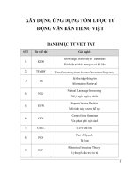 Đề tài xây dựng ứng dụng tóm lược tự động văn bản tiếng việt   tài liệu, tai lieu