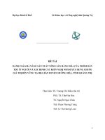 ĐÁNH GIÁ KHẢ NĂNG SẢN XUẤT NÔNG SẢN HÀNG HÓA CỦA NHÓM DÂN TỘC ÍT NGƯỜI VÀ XÁC ĐỊNH CÁC KIẾN NGHỊ NHẰM XÂY DỰNG CHUỖI GIÁ TRỊ BỀN VỮNG TẠI ĐỊA BÀN HUYỆN HƯỚNG HÓA, TỈNH QUẢNG TRỊ