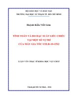 TÍNH TOÁN VÀ ĐO ĐẠC SUẤT LIỀU CHIẾU TẠI MỘT SỐ VỊ TRÍ CỦA MÁY GIA TỐC UELR-10-15S2