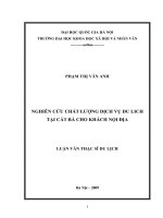 Nghiên cứu chất lượng dịch vụ du lịch tại cát bà cho khách nội địa 
