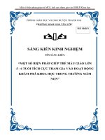 Một số biện pháp giúp trẻ mẫu giáo lớn 5 6 tuổi tích cực tham gia vào hoạt động khám phá khoa học trong trường mầm non 