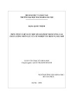 phân tích và đề xuất một số giải pháp nhằm nâng cao chất lượng nhân lực của xí nghiệp tàu dịch vụ dầu khí 