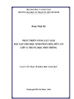 PHÁT TRIỂN NĂNG LỰC GIẢI BÀI TẬP CHO HỌC SINH PHẦN HÓA HỮU CƠ LỚP 11 TRUNG HỌC PHỔ THÔNG