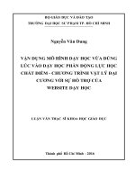 VẬN DỤNG MÔ HÌNH DẠY HỌC VỪA ĐÚNG LÚC VÀO DẠY HỌC PHẦN ĐỘNG LỰC HỌC CHẤT ĐIỂM - CHƯƠNG TRÌNH VẬT LÝ ĐẠI CƯƠNG VỚI SỰ HỖ TRỢ CỦA WEBSITE DẠY HỌC