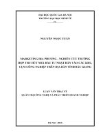 Marketing địa phương – nghiên cứu trường hợp thu hút nhà đầu tư nhật bản vào các khu, cụm công nghiệp trên địa bàn tỉnh bắc giang 